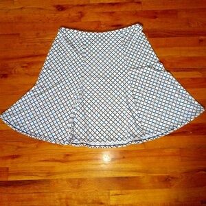 George skirt diamond print trumpet flare stretch